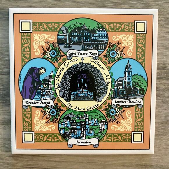 1996 Ceramic Tile, Collectors, Ave Maria Grotto Cullman, Alabama 6"x6" M. Tyree - Picture 1 of 8